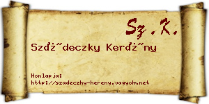 Szádeczky Kerény névjegykártya